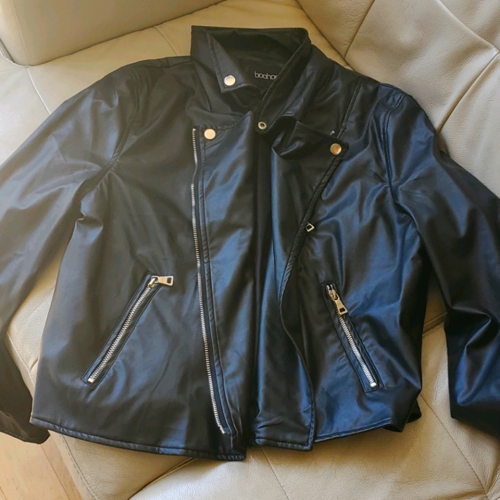Stylish faux leather jacket